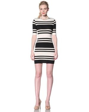 French Connection Jag Stripe 3/4 Sleeve Dress - Red