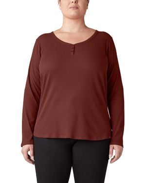 Dickies Plus Henley Long Sleeve Shirt - Red
