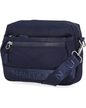 Nautica Nylon Bean Crossbody/belt Bag With Adjustable Shoulder Strap - Blue