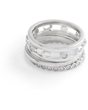 COACH Signature C Open Ring Set - White