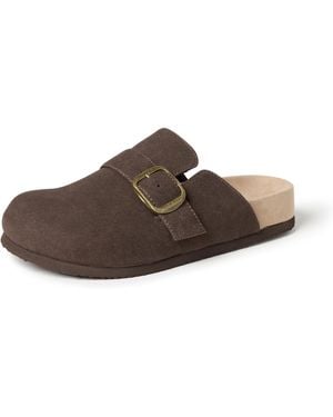 Amazon Essentials Zuecos Cómodos con Hebilla en la Parte Superior Hombre - Marrón