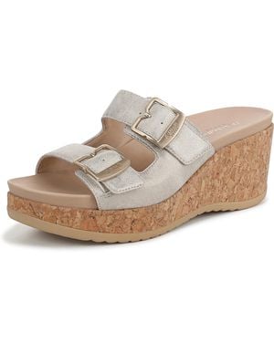 Dr. Scholls Dr. Scholl's S Cali Breeze Wedge Sandal Light Gold Metallic 6 M - Natural