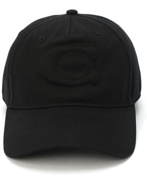COACH Sculpted C Baseball Hat Black