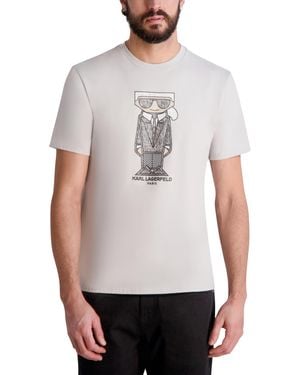 Karl Lagerfeld Paris Short Sleeve Crewneck Karl Graphic T-shirt - Gray