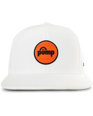 Reebok Men's Pump Hat | Snapback | Flat Brim | Cap | Structured | Retro | Classic | Streetwear - White