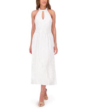 Kensie Sleeveless Keyhole Halter Neck Maxi Dress - White