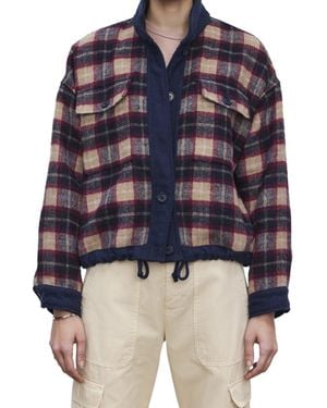 Velvet By Graham & Spencer Norah Brushed Cotton Plaid Jacket - Blue