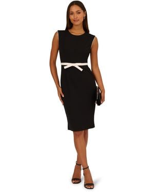 Adrianna Papell Contrast Trimmed Dress Black/ivory 12