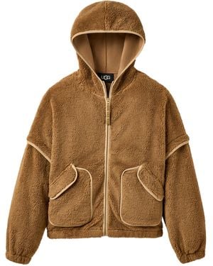 UGG Mariella Fluff Zip Hoodie - Brown