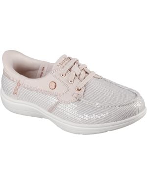 Skechers Martha Stewart On-The-go Flex Radiant Hands Free Slip-ins Sequin Boat Shoe Bootsschuh - Grau