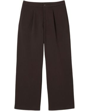 Lacoste Loose Fit Piqué Pleated Pants - Brown