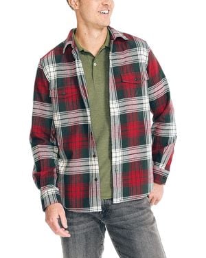 Nautica Sustainably Crafted Plaid Flannel Shirt - Red