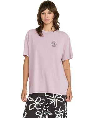 Volcom Stones Throw Organic Cotton Jersey Short Sleeve Boyfriend Tee – Enzyme - Purple