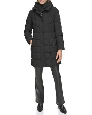 DKNY Bib-front Long Puffer - Black
