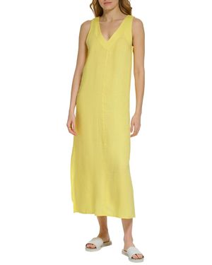 DKNY Lightweight Linen Maxi Dress - Yellow