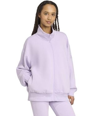 adidas All Szn Soft Lux Loose Full-zip Track Top - Purple
