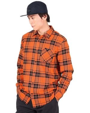 Oakley Podium Plaid Long Sleeve Flannel Shirt - Orange