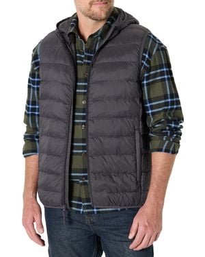 Amazon Essentials Lightweight Water-resistant Hooded Puffer Vest - Black