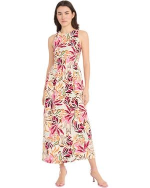 Donna Morgan Sleeveless High Neck Ankle Length Fitted Bodice With Flared A-line Skirt-special Occasion Maxi Dress