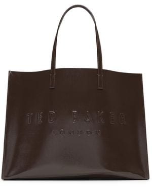 人気【TED BAKER】Sukicon ロゴ アイコントートバッグ Metallic Croc Texture Wide Icon Tote Bag - SUKICON | Ted Baker
