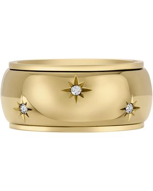 Fossil Sadie Shine Bright Gold-tone Stainless Steel Fidget Band Ring - Metallic