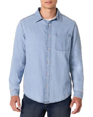 Amazon Essentials Regular-Fit Langärmliges Button-Down-Jeanshemd - Blau