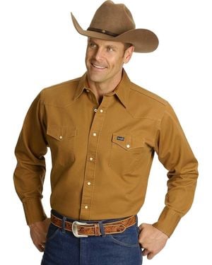 Wrangler Big & Tall Western Work Shirt Firm Finish - Green