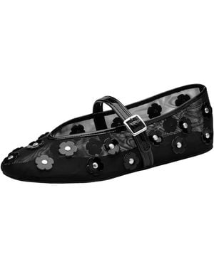 COACH Tea Rose Soft Mary Jane Flat - Black