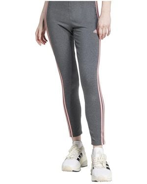 adidas Essentials 3-stripes High-waisted Single Jersey Leggings - Gray