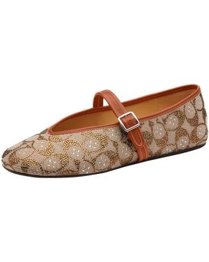 COACH Sculpted C Soft Mary Jane Flat - Brown
