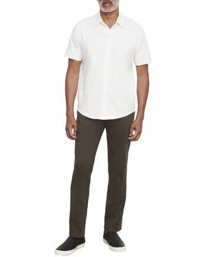 Vince S Heavy Slub S/s Button Down Shirt - Black