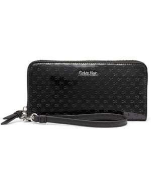 Calvin Klein Key Item Saffiano Continental Zip Around Wallet with Wristlet Strap Reisezubehör: Reisebrieftasche - Schwarz