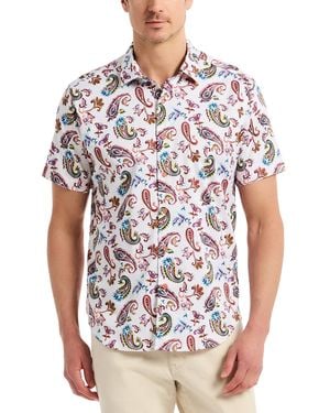 Robert Graham S Tangier Short Sleeve Button Down Woven Shirt - White