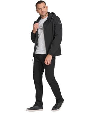 Calvin Klein Performance Windbreaker Jacket With Adjustable Hood - Black