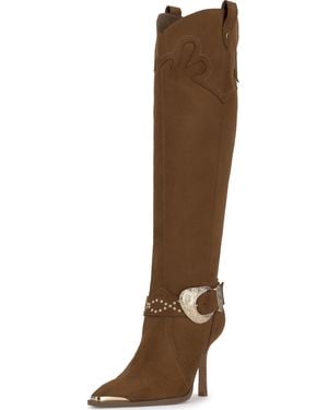 Jessica Simpson Kenzin Western Embelished Buckle Boot - Brown
