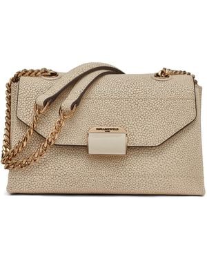 Karl Lagerfeld Paris Liana Shoulder Bag With Chain Straps - Natural