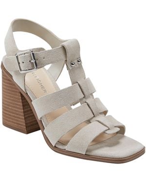 Marc Fisher Fynlee Leather Cushioned Footbed Ankle Strap - Gray