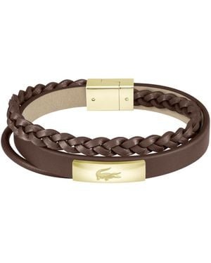 Lacoste Layered Leather Bracelet – Wrap Around Design With - White