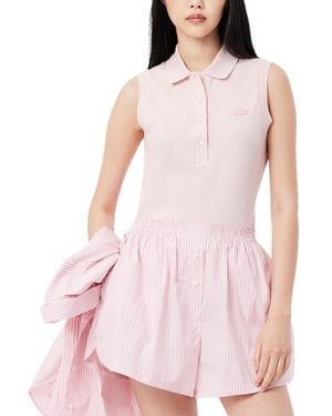 Lacoste L.12.d Slim Fit Sleeveless Stretch Polo Shirt - Pink