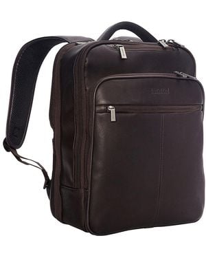 Kenneth Cole Colombian Leather 16" Hattan Slim Laptop Travel Backpack - Black