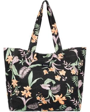 Roxy Cotton Tote Bag | Everyday Carry | Beach | Travel | Vacation | Reusable | Lightweight - Black