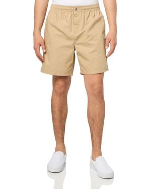 Lacoste Relaxed Fit Cotton Poplin Elasticated Shorts - Natural