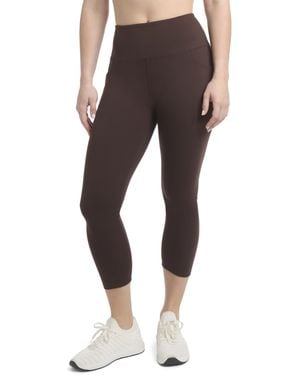 Danskin Ruched Hem Crop Active Leggings - Brown