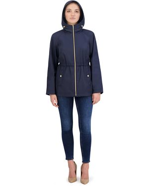 Cole Haan Travel Packable Rain Jacket - Blue