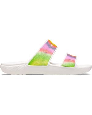 Crocs™ Adult Classic Tie Dye Two-strap Sandals - Green