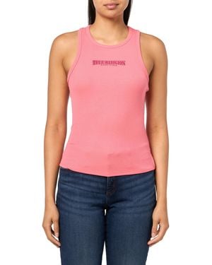 True Religion Crystal Goddess Rib Tank Top - Red
