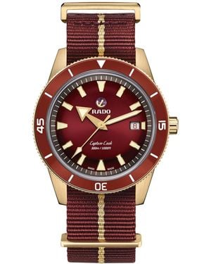 Rado Captain Cook Automatic Bronze Fabric Bracelet - Red