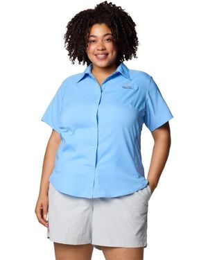 Columbia Pfg Tamiami Ii Short Sleeve Fishing Shirt - Blue