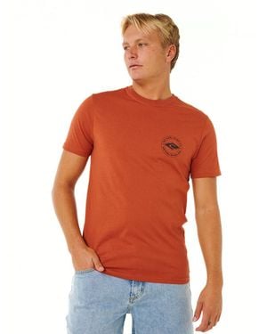 Rip Curl Graphic Short Sleeve Crew Neck T-shirt - Red