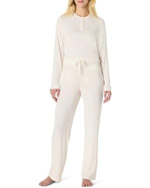 Amazon Essentials X Sofia Grainge Long Sleeve Henley Pyjama Set - Natural